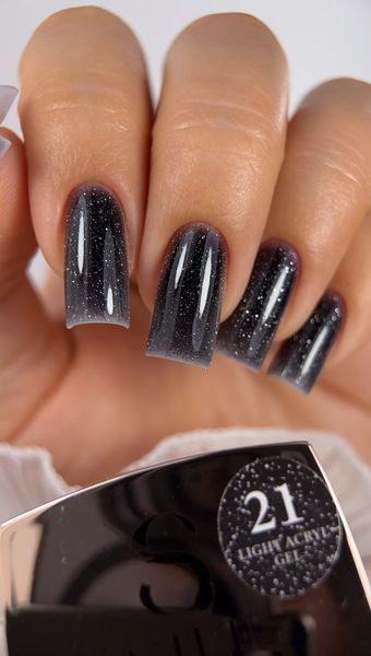 Light Acryl Gel Steffani 10 ml (Рідкий Акрил гель) №21 - Чорний з шимером steflightacryl21 фото