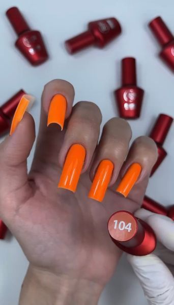 Гель лак - Без ТРО Roks 6 ml. №104 - Неоновий помаренчевий COLR104 фото