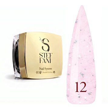 Light Acryl Gel Steffani 30 ml (Рідкий Акрил гель) №12 - Молочно-рожевий з срібною поталлю steflightacryl30-12 фото