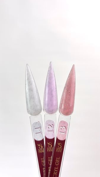 Light Acryl Gel Steffani 30 ml (Рідкий Акрил гель) №13 - Рожево-бежевий з срібною поталлю steflightacryl30-13 фото