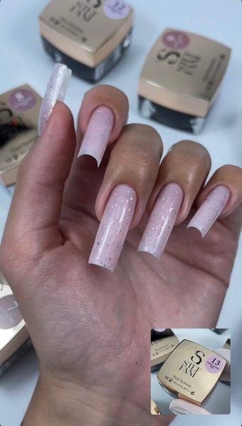 Light Acryl Gel Steffani 30 ml (Рідкий Акрил гель) №13 - Рожево-бежевий з срібною поталлю steflightacryl30-13 фото