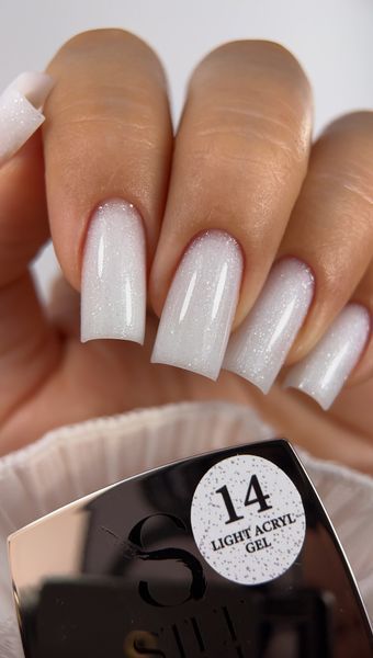 Light Acryl Gel Steffani 30 ml (Рідкий Акрил гель) №14 - Білий з шимером steflightacryl30-14 фото