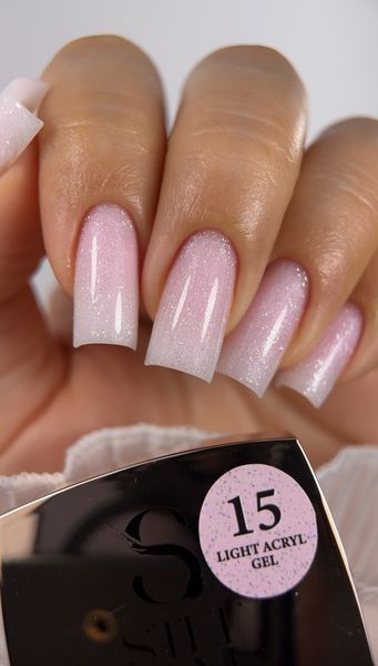 Light Acryl Gel Steffani 30 ml (Рідкий Акрил гель) №15 - Ніжно-рожевий з шимером steflightacryl30-15 фото