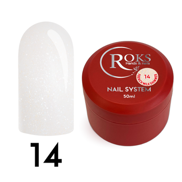 Cover Base - Без ТРО ROKS 50ml. №14 - Молочно-біла із синім шимером CBR50014 фото