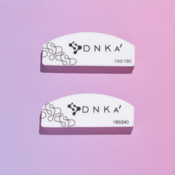 NAIL BUFFER MINI "DNKa", HALF MOON 100/180 grit NBDM10-18 фото