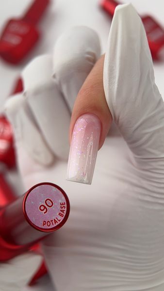 Cover Base - Без ТРО ROKS 30ml. №90 - Напівпрозора рожева із різнокольоровою голографічною поталлю CBR30090 фото