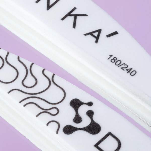 NAIL BUFFER "DNKa", HALF MOON 180/240 grit NBD18-24 фото