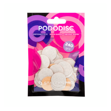 Змінні файли білі для педикюрного диска PODODISC STALEKS PRO M 240 грит (50 шт) PDF-20-240w фото