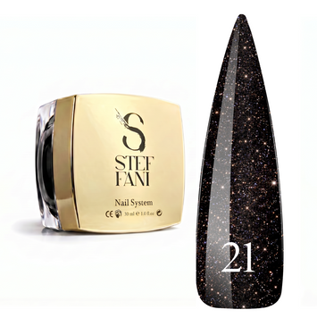 Light Acryl Gel Steffani 30 ml (Рідкий Акрил гель) №21 - Чорний з шимером steflightacryl30-21 фото
