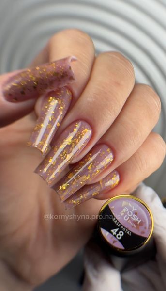 Cover Base - Без ТРО YOU POSH 12 ml. №48 - Бежева з золотою поталлю baseposh12048 фото