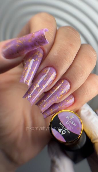 Cover Base - Без ТРО YOU POSH (30 ml). №49 - Лавандова з золото поталлю baseposh30049 фото