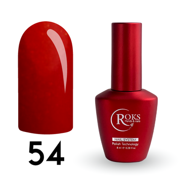 Cover Base - Без ТРО ROKS 8ml. №54 - Класична червона із золотим шимером CBR8054 фото