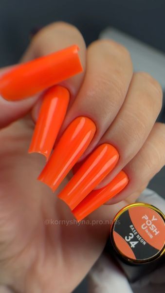 Cover Base - Без ТРО YOU POSH (30 ml). №34 - Неонова помаранчева baseposh30034 фото