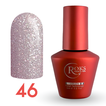 Гель лак - Без ТРО Roks 6 ml. №46 - Блискучий рожевий COLR46 фото