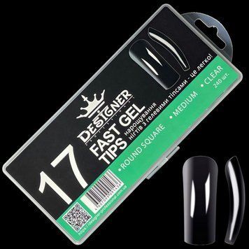 Fast gel tips №17 (Round square, medium size) - Гелеві Designer d1005 фото